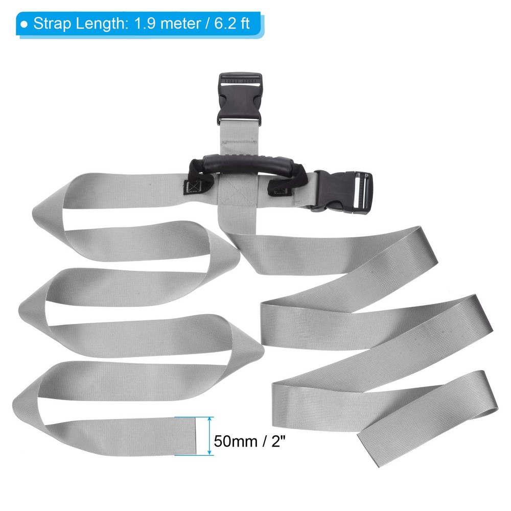 Carrying Strap with Handle, 2 Pack Cross Style Adjustable Nylon Belt, Gray