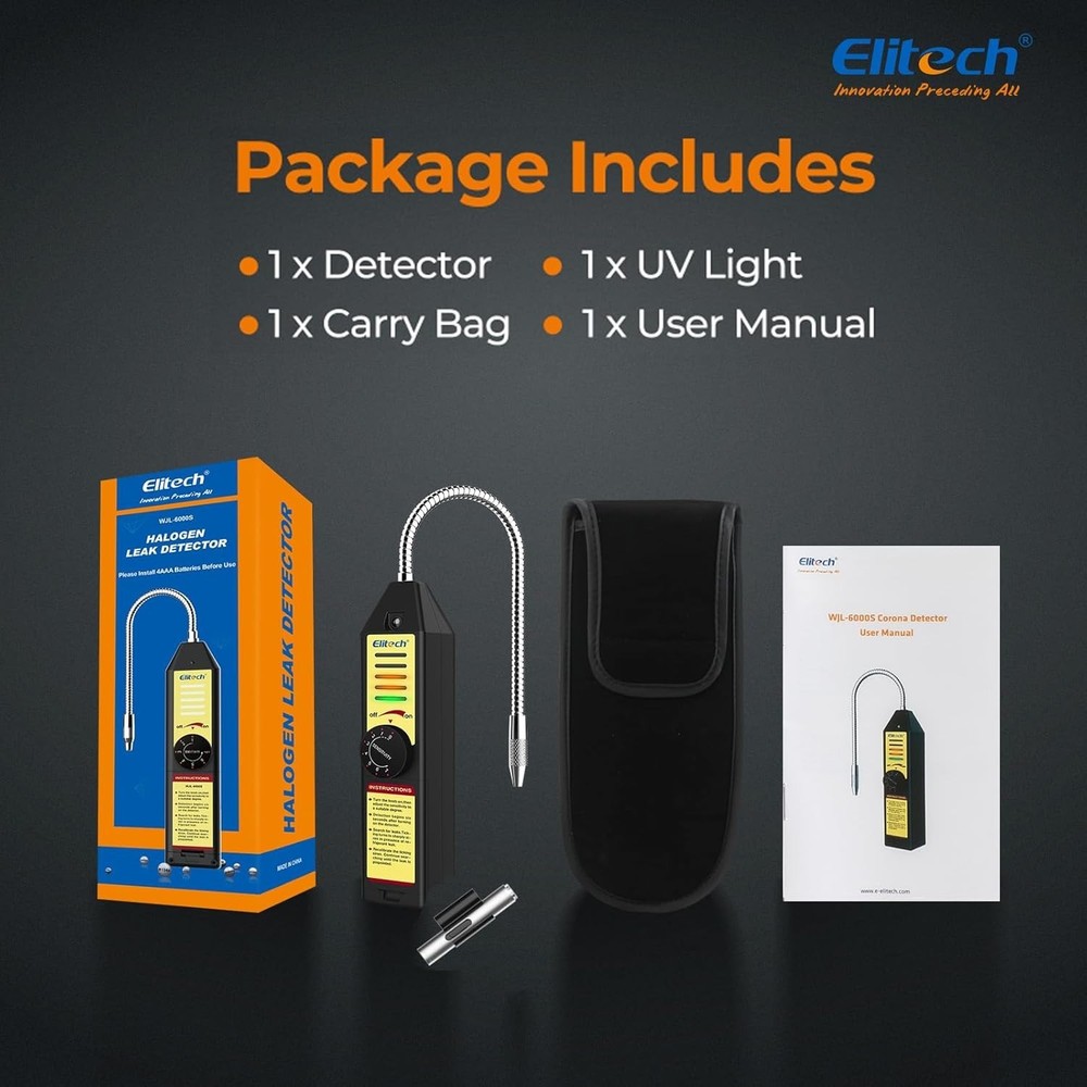 Battery Powered Freon Leak Detector with Audible & Visual Alarm for HVAC Testing