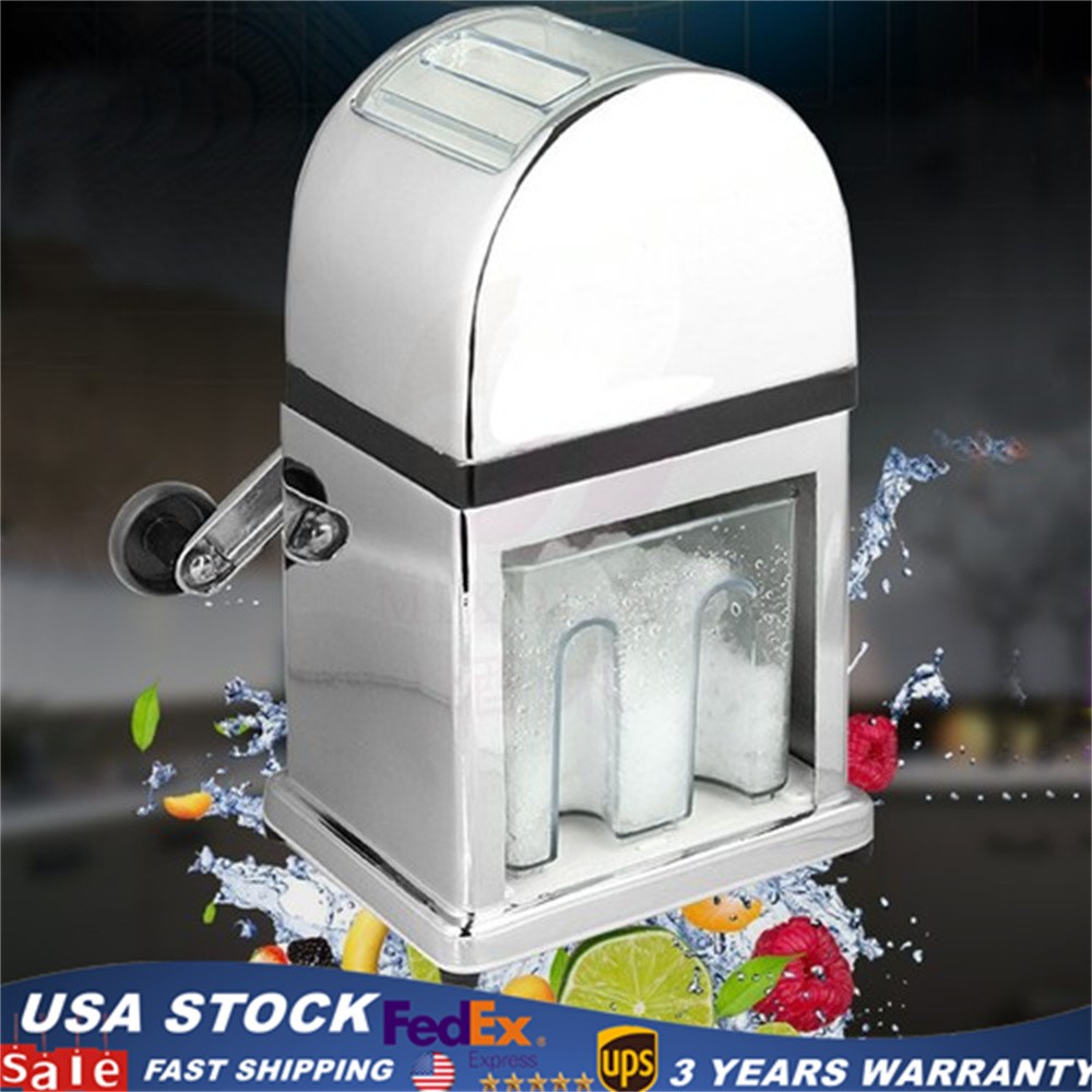 Stainless Steel Ice Crusher Shaver Machine Durable Crushed Ice Maker Easy Clean
