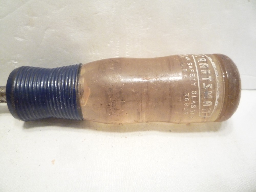 Vintage Craftsman 1" Bevel Edge Chisel - Clear & Blue handle - Nice blade