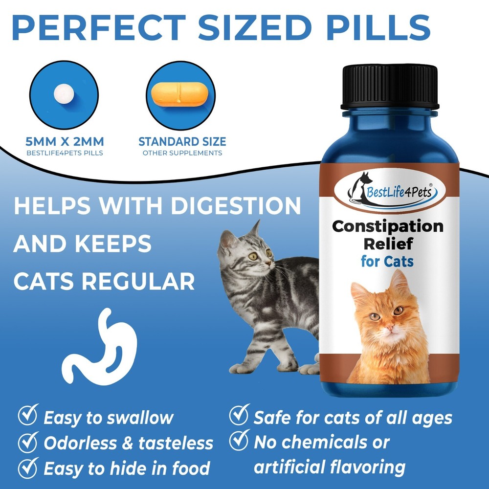 Constipation Relief for Cats: Natural Laxative, Stool Softener, Helps Digestion