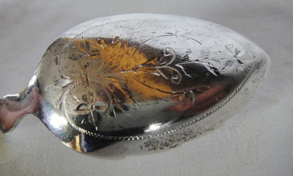 Norwegian Signed J.P Tea Caddy Twist Loop Handle Spoon 830 Silver Fine Condition