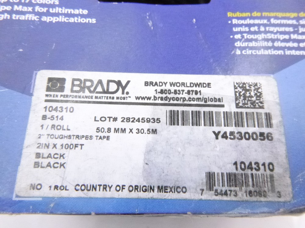 100' Brady Solid Colored Toughstripe Floor Marking Tape 2" Width