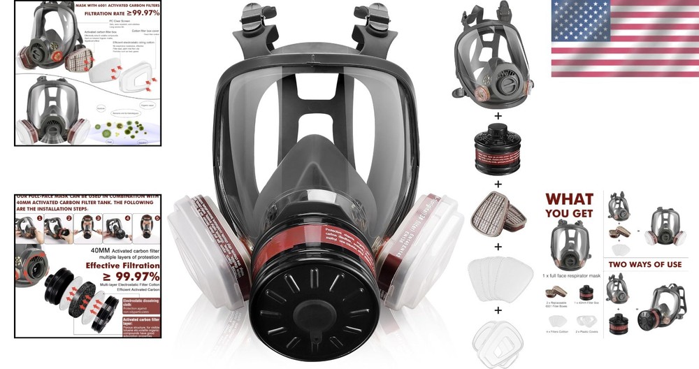 Survival Gas Mask with Activated Carbon Filter