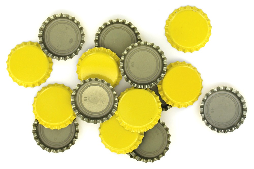 Crown Caps With Oxy-Liner - Case of 10,000 Caps Yellow