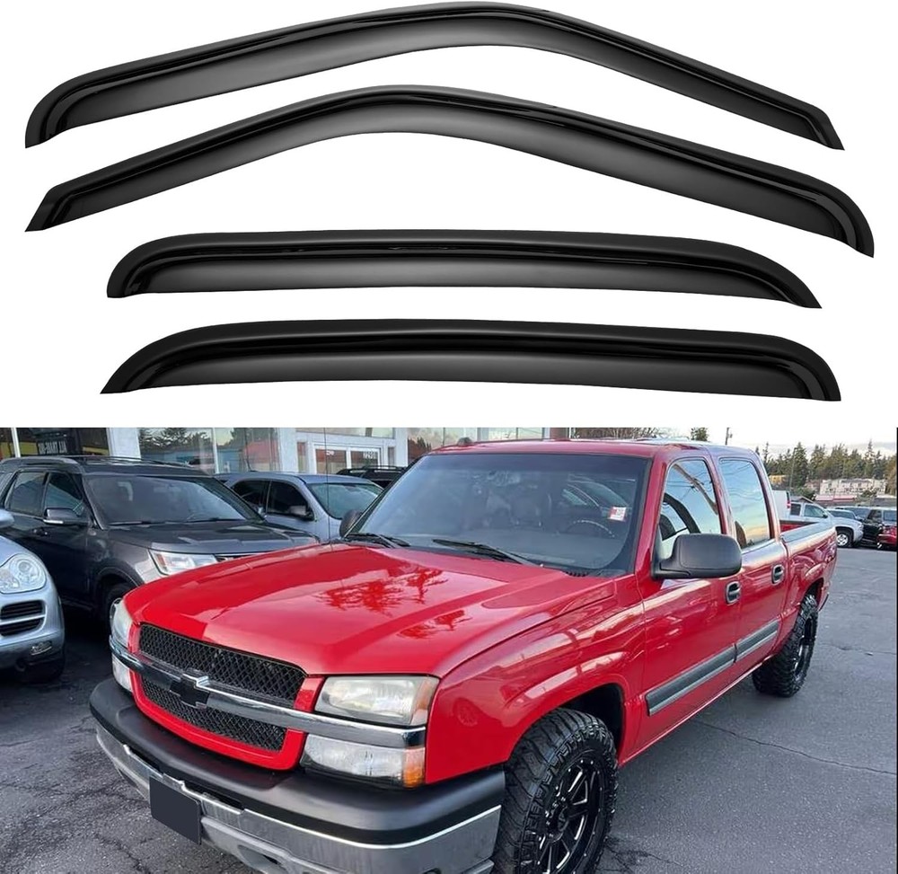 Window Visors Rain Guards for 2001-2007 Chevy Silverado/GMC Sierra, Window Vent