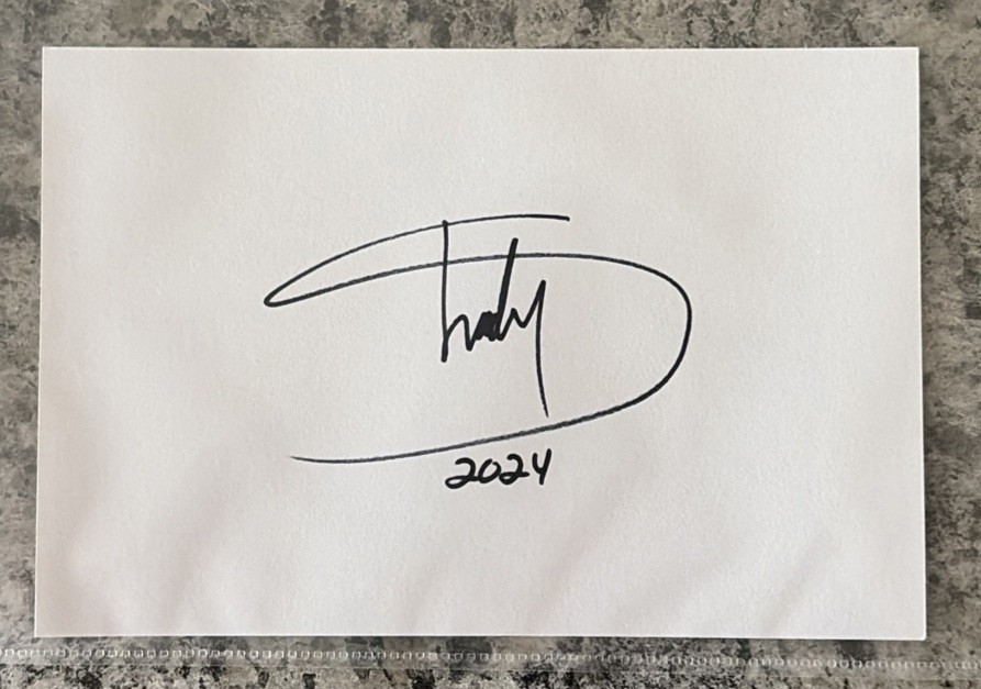 Eminem Signed Autographed White Index Note card with “Slim Shady 2024” Signed