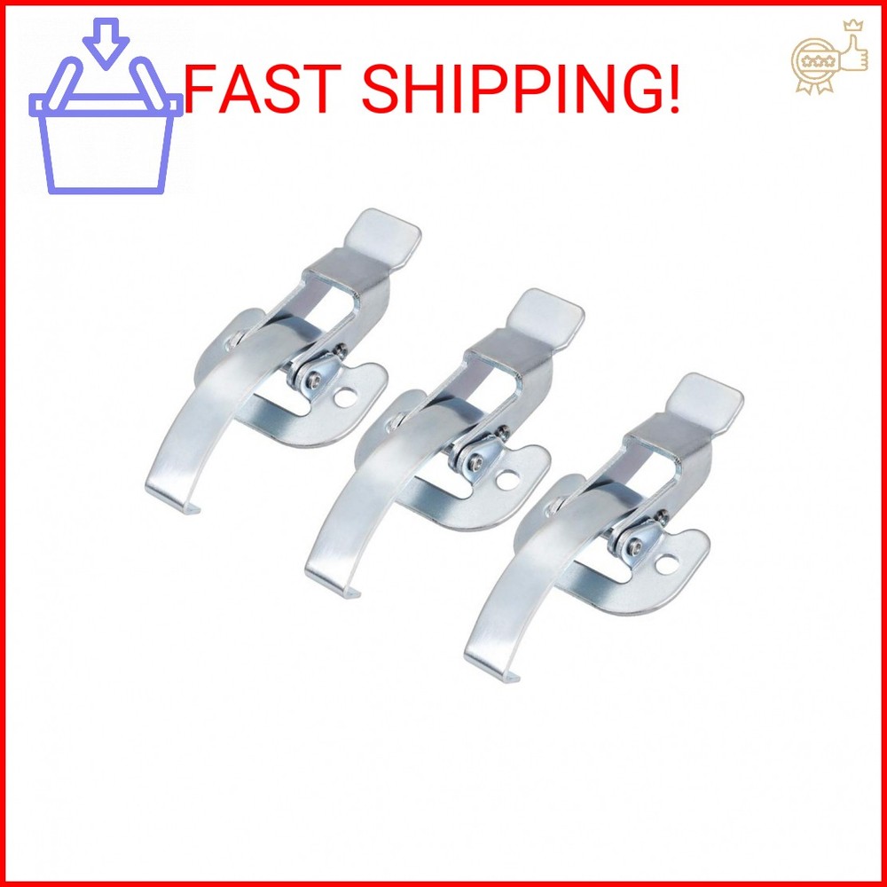uxcell 3.62-inch Galvanized Draw Toggle Latch with Spring-Steel Hook - 3 Pcs
