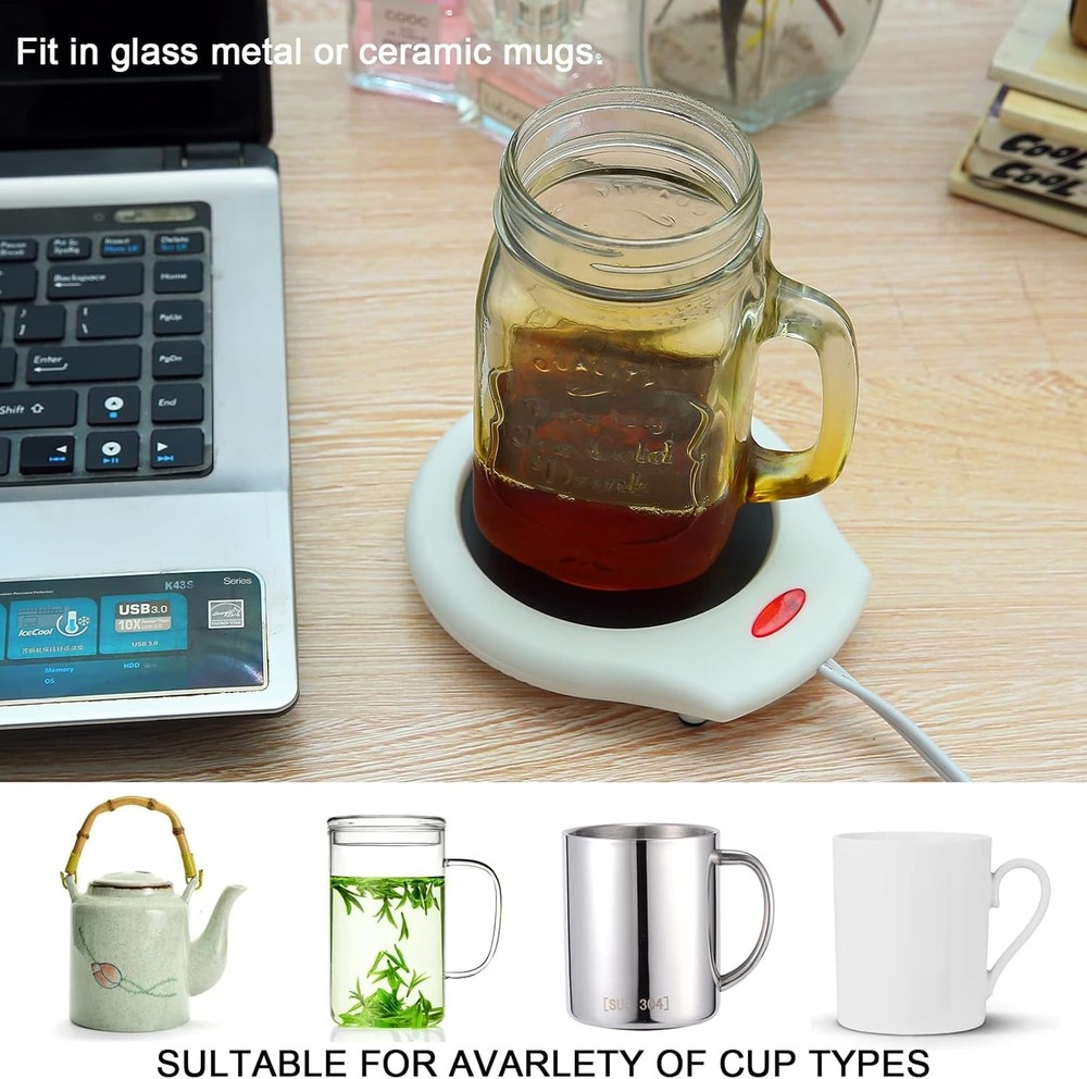 Home&Office Desktop Electric Mug 2pack, White, Black