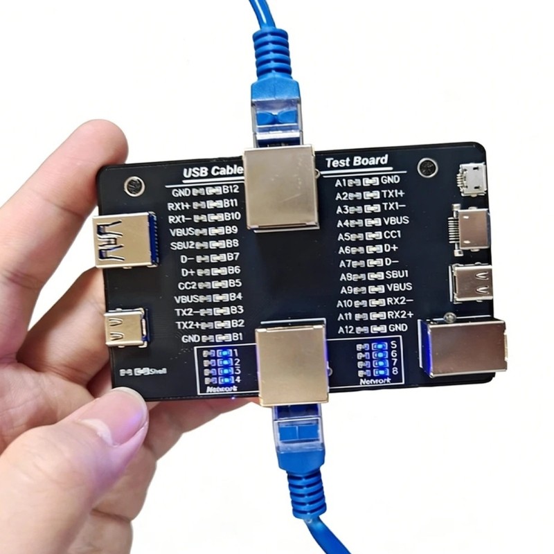 Efficient USB Cable Tester For Type C Microed B And RJ45 Cord Testing