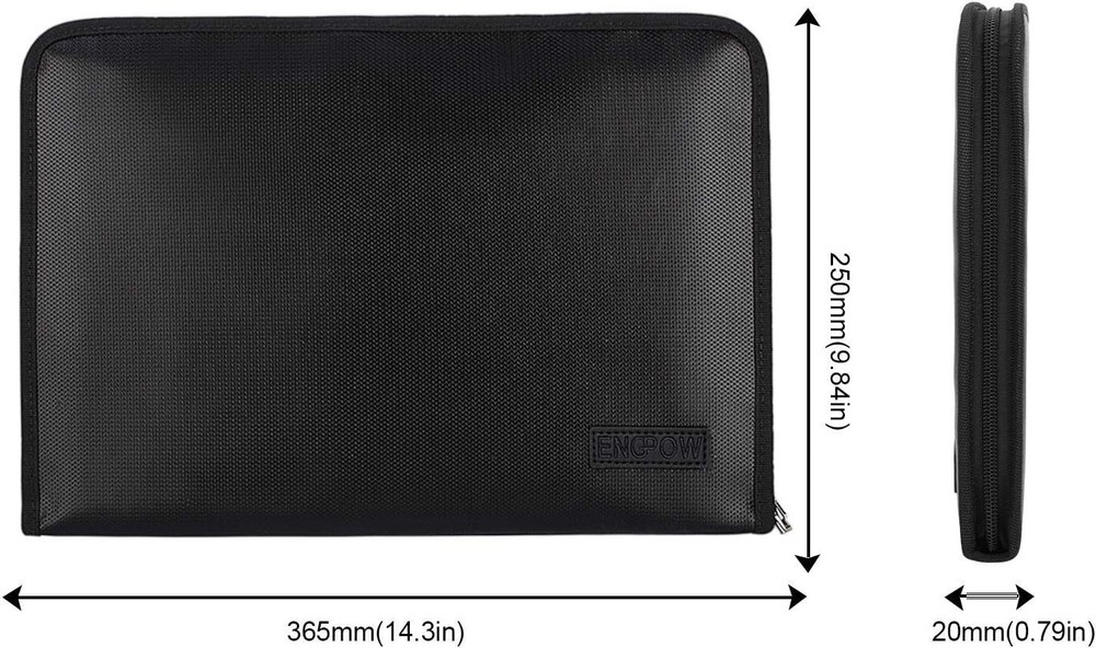 Fireproof File Folder Fireproof Fire and Water Resistant Money Document Bag w...