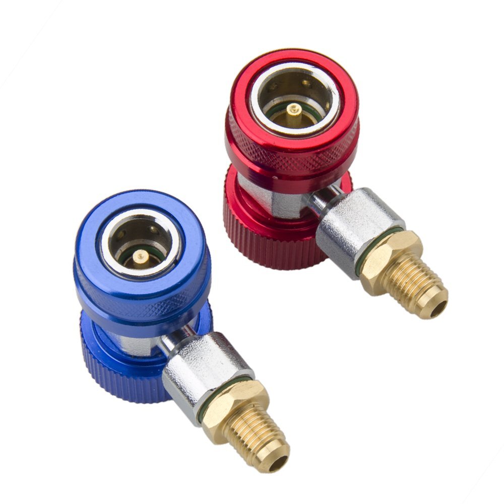 Adjustable AC Quick Coupler Connector Adapter High Low Side 1/4" SAE HVAC