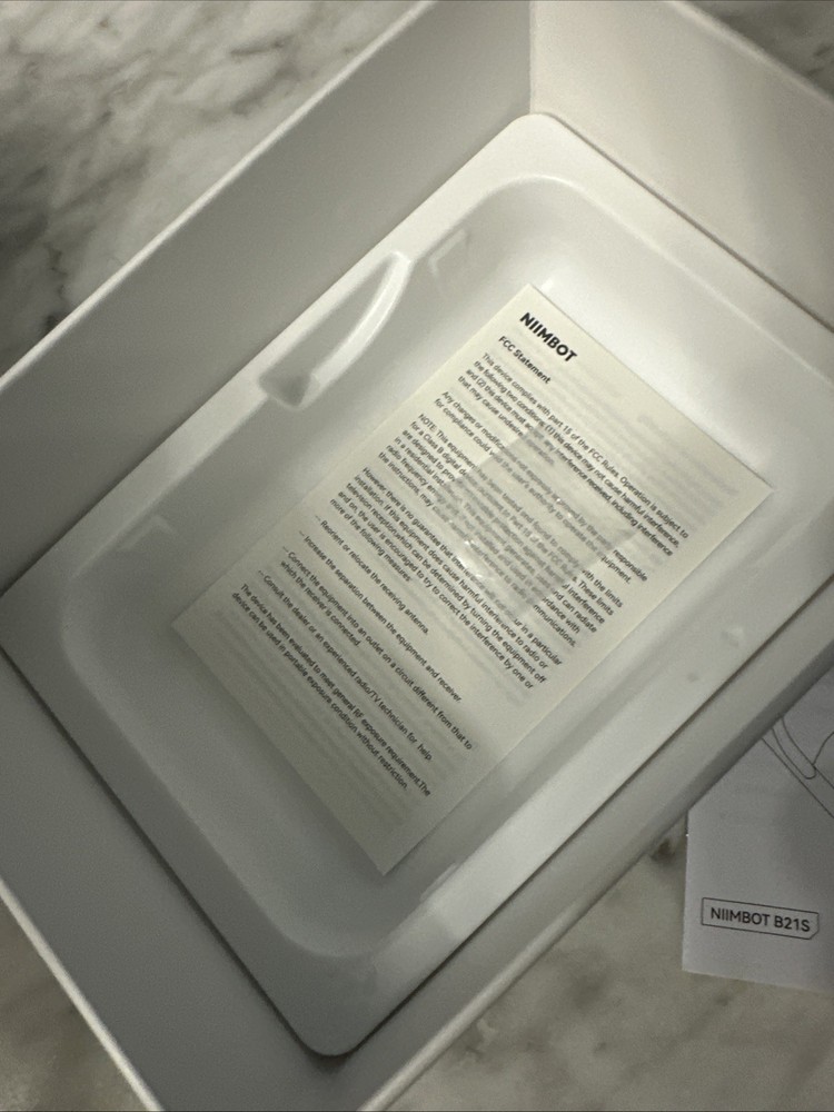 NIIMBOT B21S Smart Label Printer Open Box