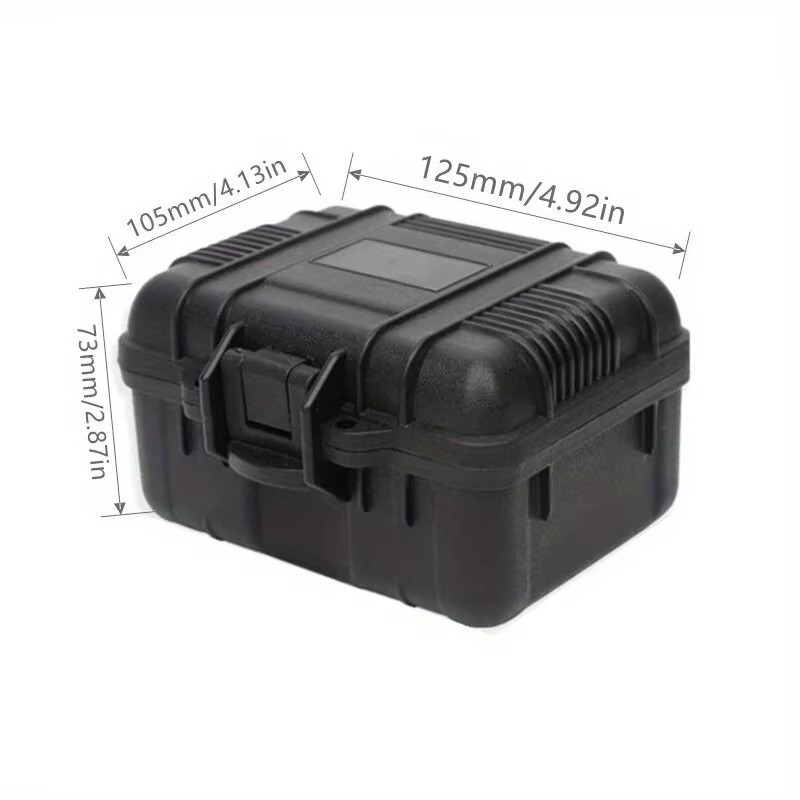 6 Sizes Black Hard Shell PP Toolbox Shockproof Portable Tool Storage Case