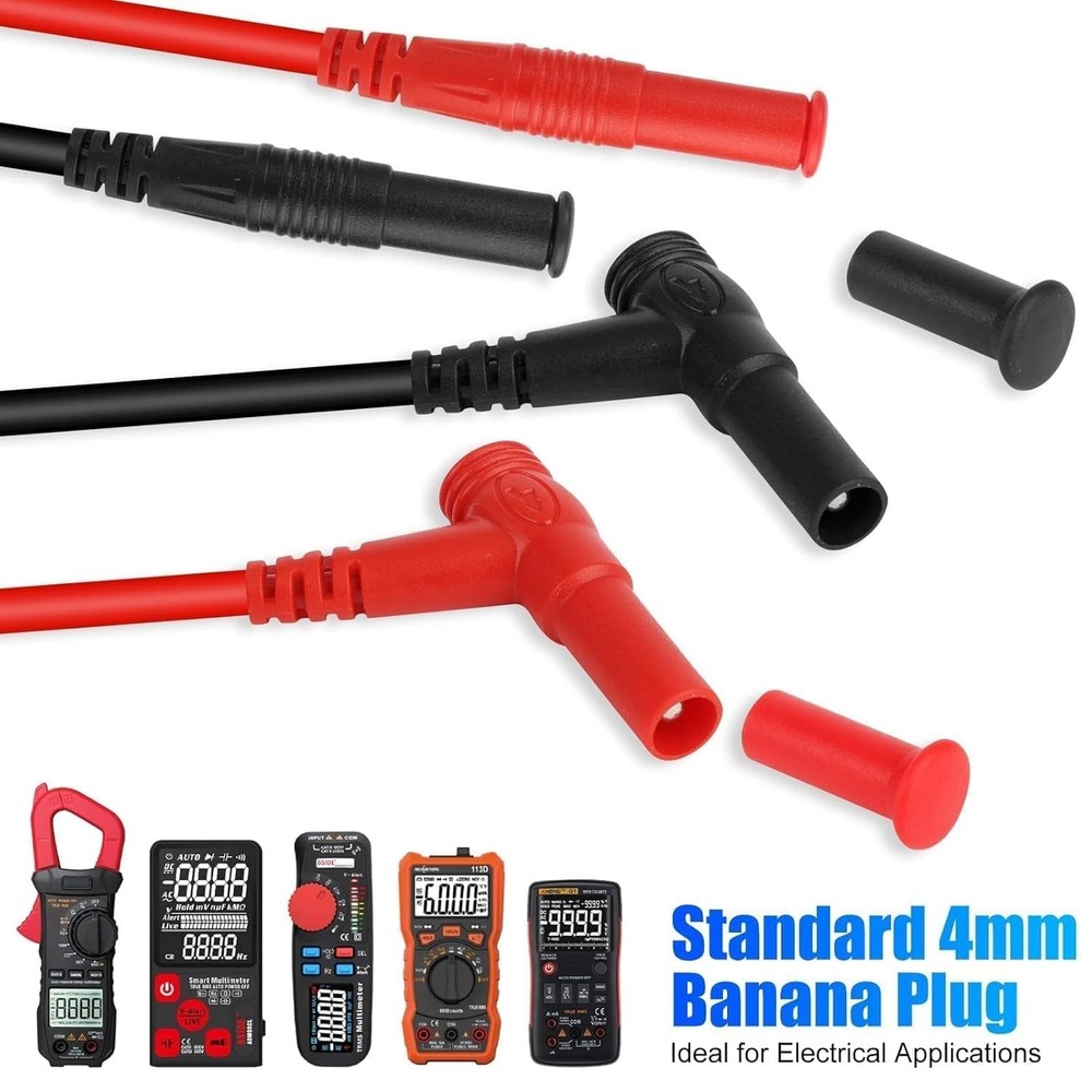 25PCS Silicone Multimeter Test Leads Kit with Replaceable Wire Piercing Probes