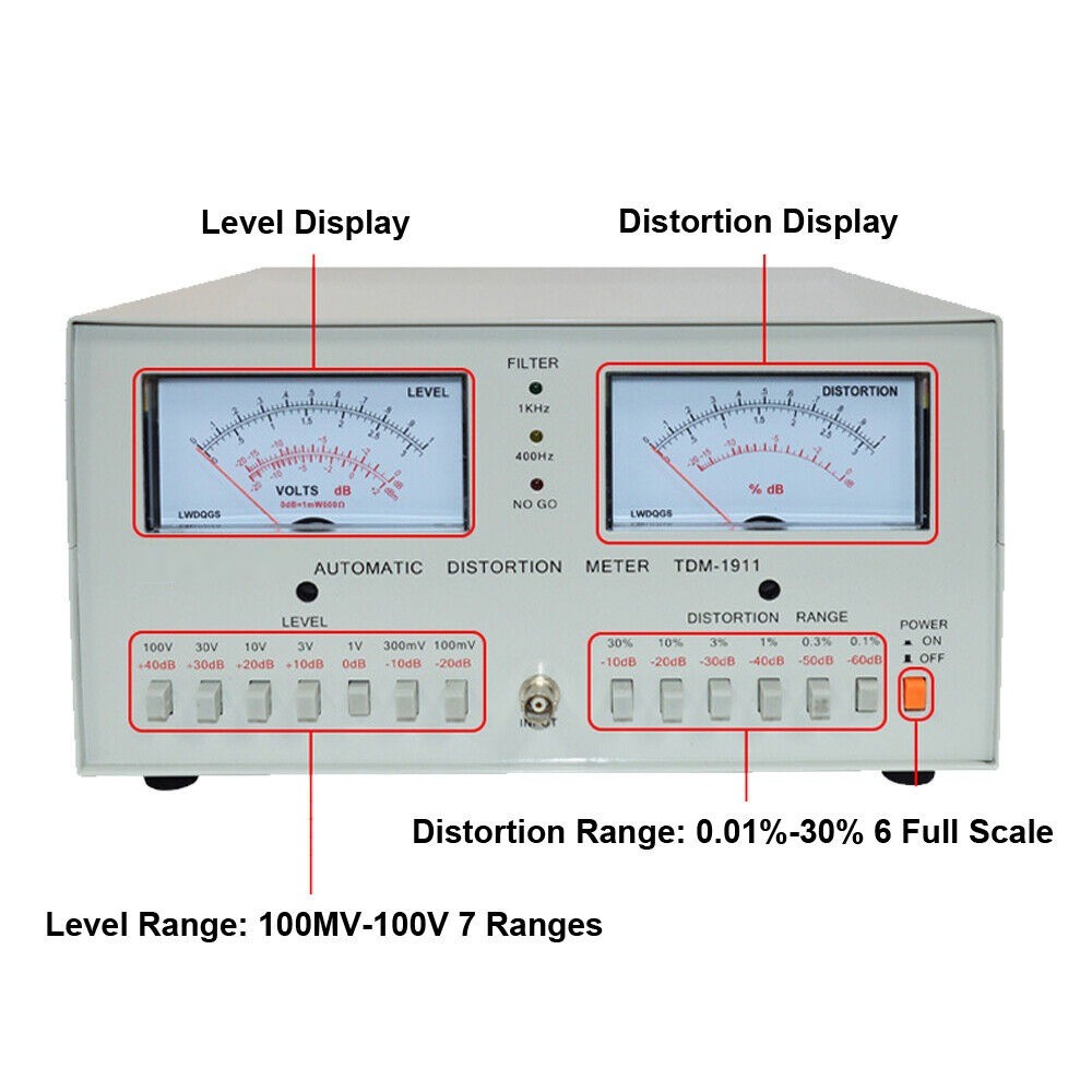 Automatic Distortion Meter 0.01%-30% Audio Signal Distortion Analyzer TDM-1911