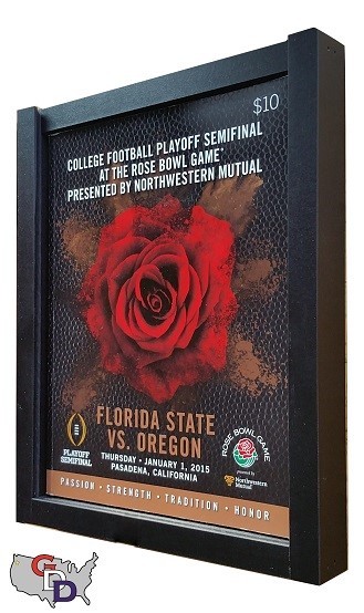 Sports Program Display Frame Magazine Black Shadow Box Standard Over .5" Deep