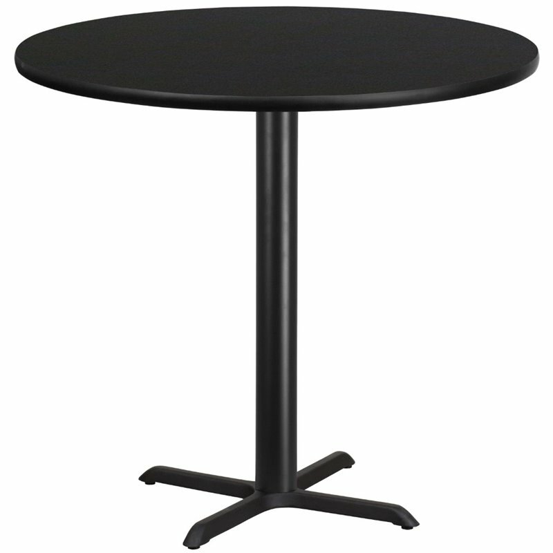 Bowery Hill 42" Round Restaurant Bar Table in Black