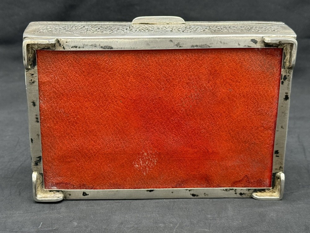 Antique Hand Made Wood Lined Sterling Silver Tobacco Box