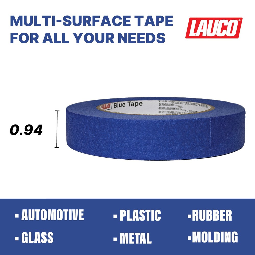 LAUCO Multi-Surface Blue Painter’s Masking Tape, Medium Adhesion, 3 Rolls