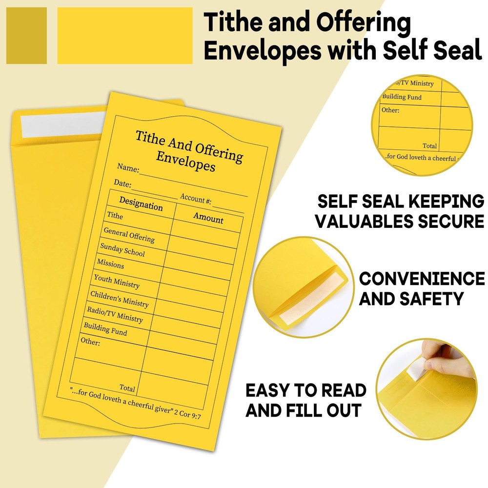 250Pcs Tithes And Offering Envelopes For Church Offering Tithe Envelopes For ...