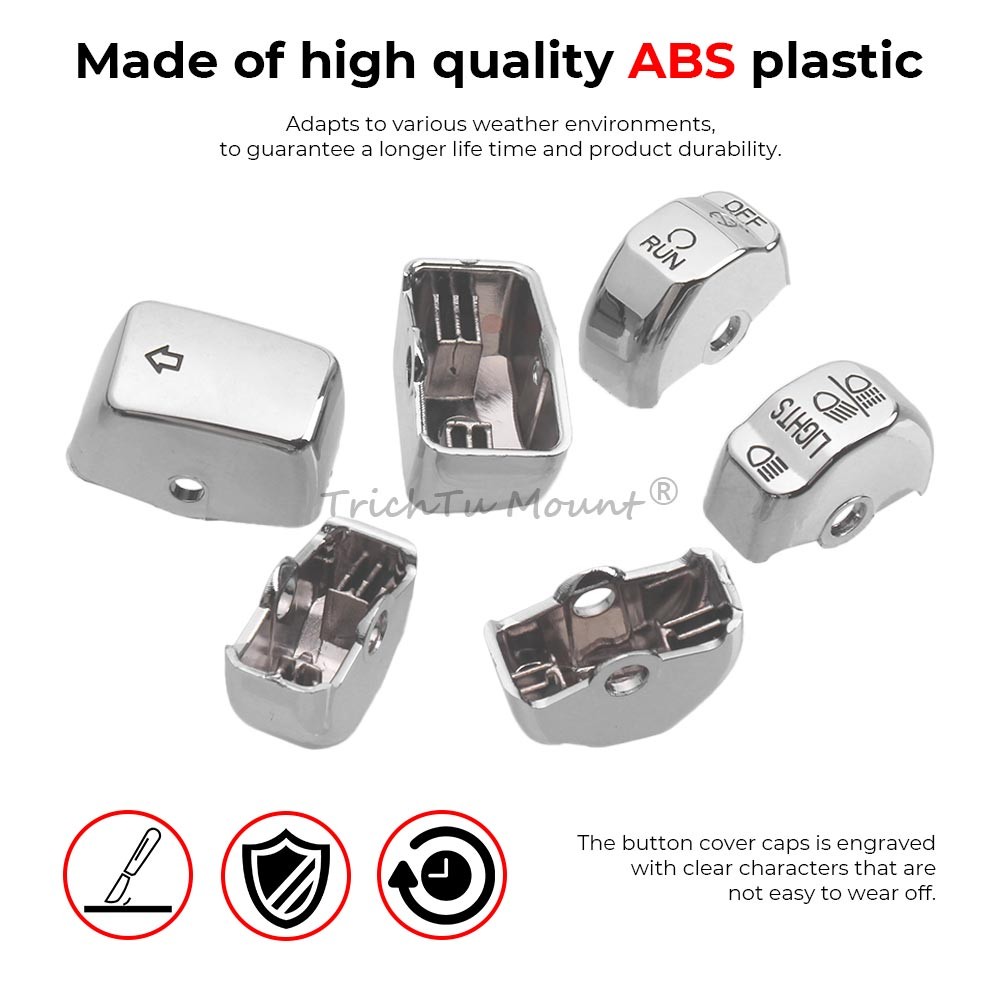 Handlebar Control Switch Housing Chrome Caps For Harley Softail Fat Boy FLSTF
