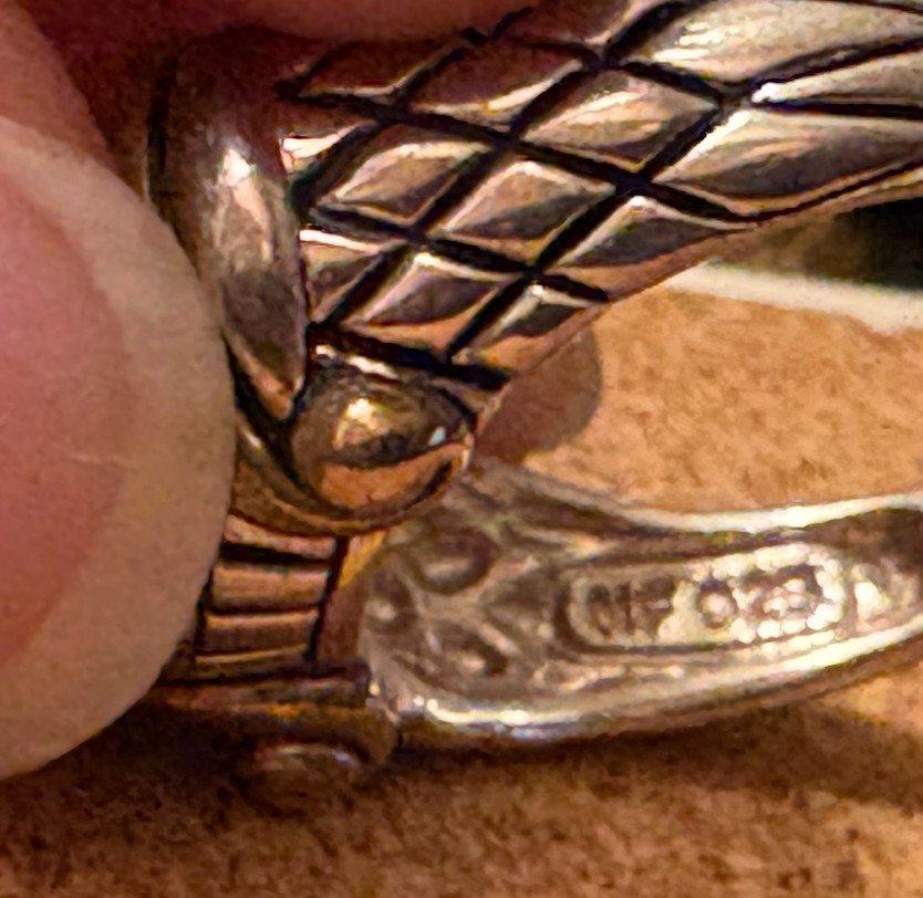 NF Sterling Silver 925 Gold Vermeil Ring BLANK Setting Python Design Shank SZ 6
