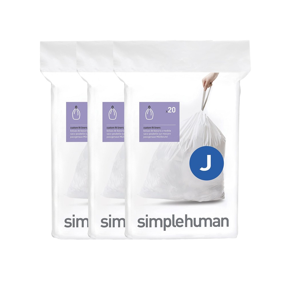 simplehuman Code J 60 Count, Dispenser Pack 60 Count (Pack of 1), White