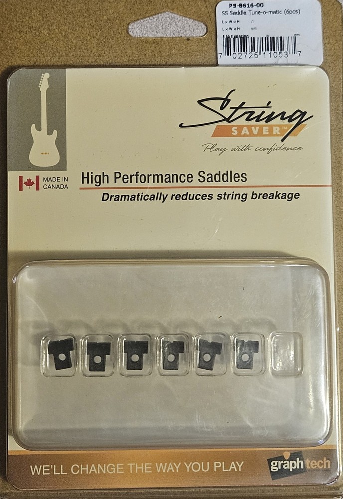 Genuine Graph Tech String Saver Saddle Tune-O-Matic (6 Pcs) PS-8616-00
