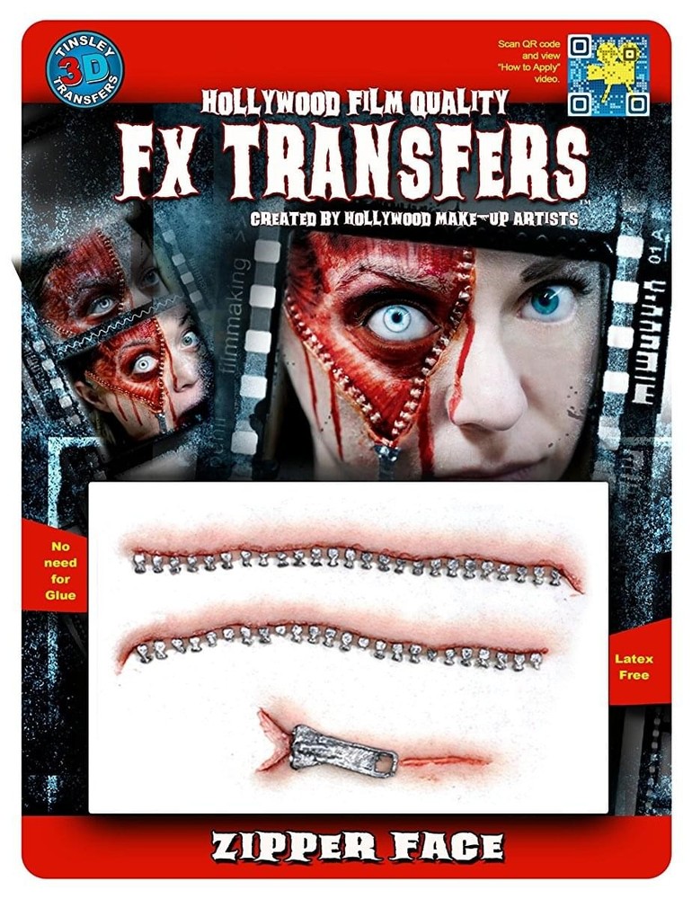 Costume 3D FX Transfers: Zipper Face