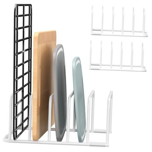 Cutting Board Organizer and Baking Sheet Rack, [2-Pack] White Heavy 2Pcs, White