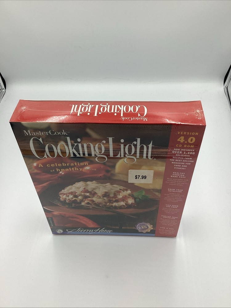 MasterCook Cooking Light Version 4.0 CD Rom for Windows and Mac - SEALED