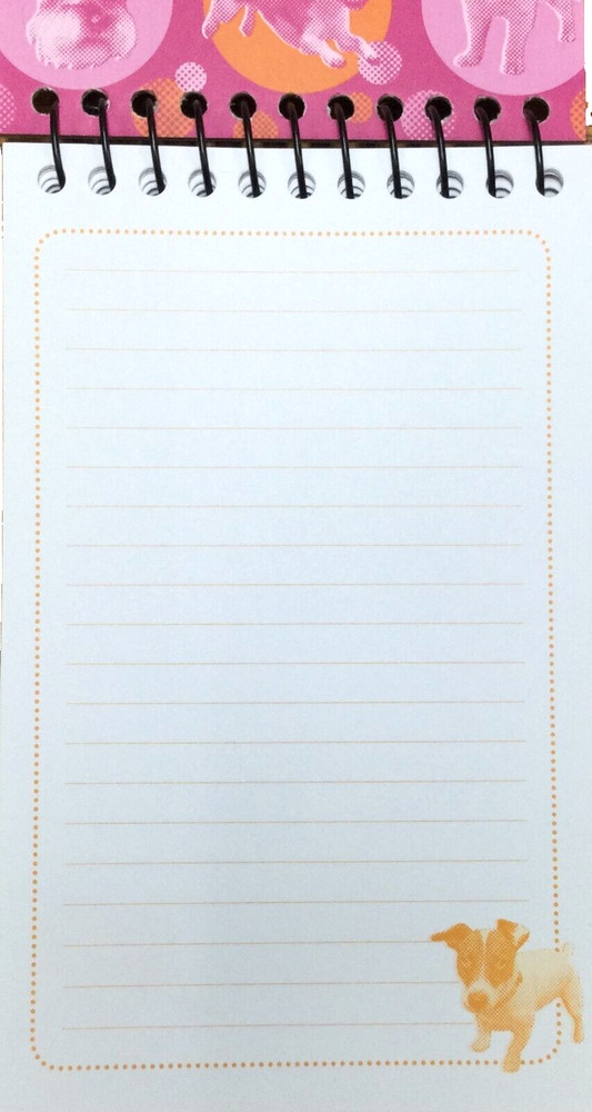 Dog themed Spiral Note Pad - 3.75" x 6" - 75 sheets