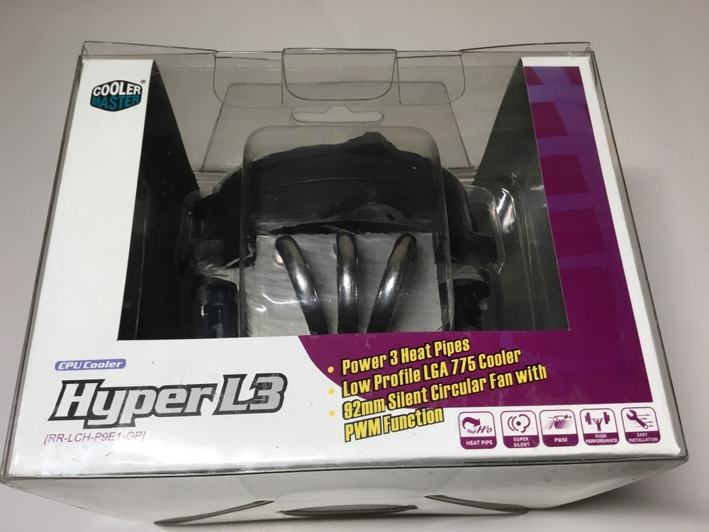 NEW Cooler Master Hyper L3 CPU Cooler, Low Profile LGA 775 Socket, 92 mm Fan