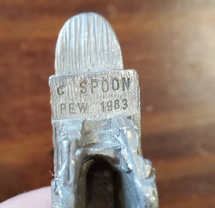 Pewter Train Engine Mini Decorative Collectible Spoon 1983 figurine