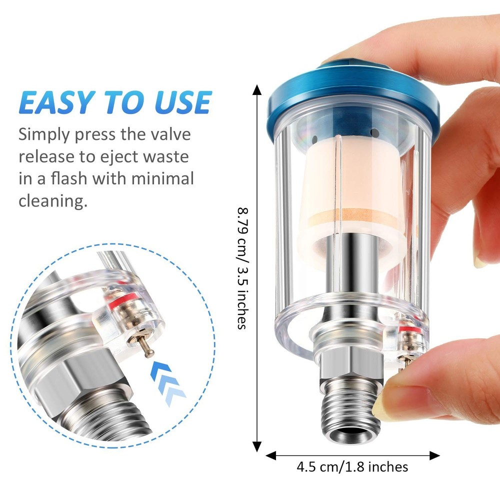 3 Pcs Compressed Air Filter Moisture Separator for Airbrush & Compressor Setup