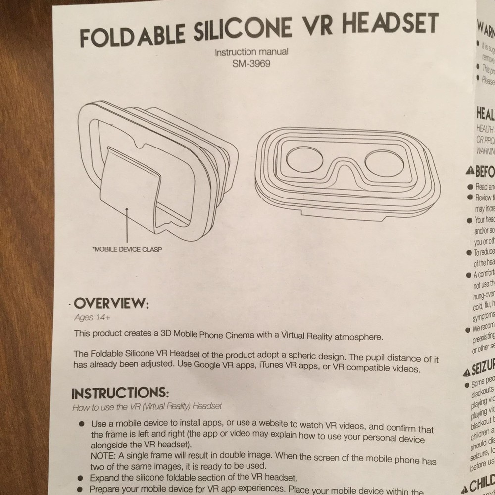 Glasses VR silicone Foldable Headset (1)