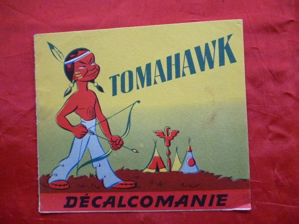 retro collection-old advertising TOMAHAWK indian decal