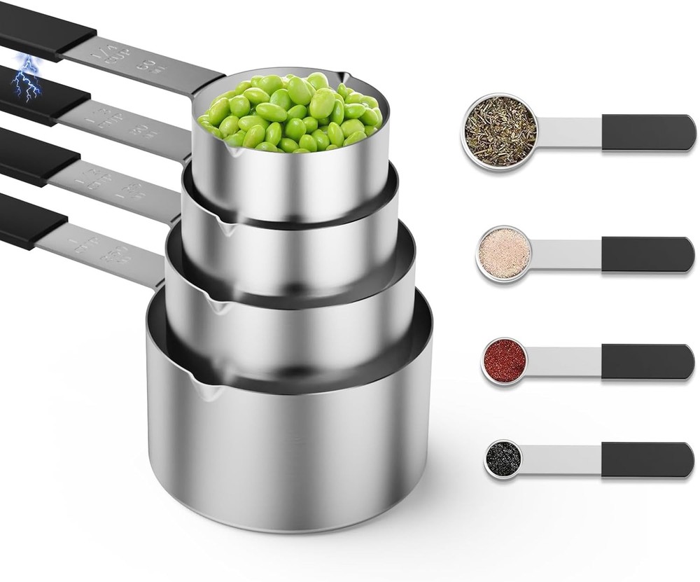 Magnetic Stackable Stainless Steel Measuring cups and spoons set spoons