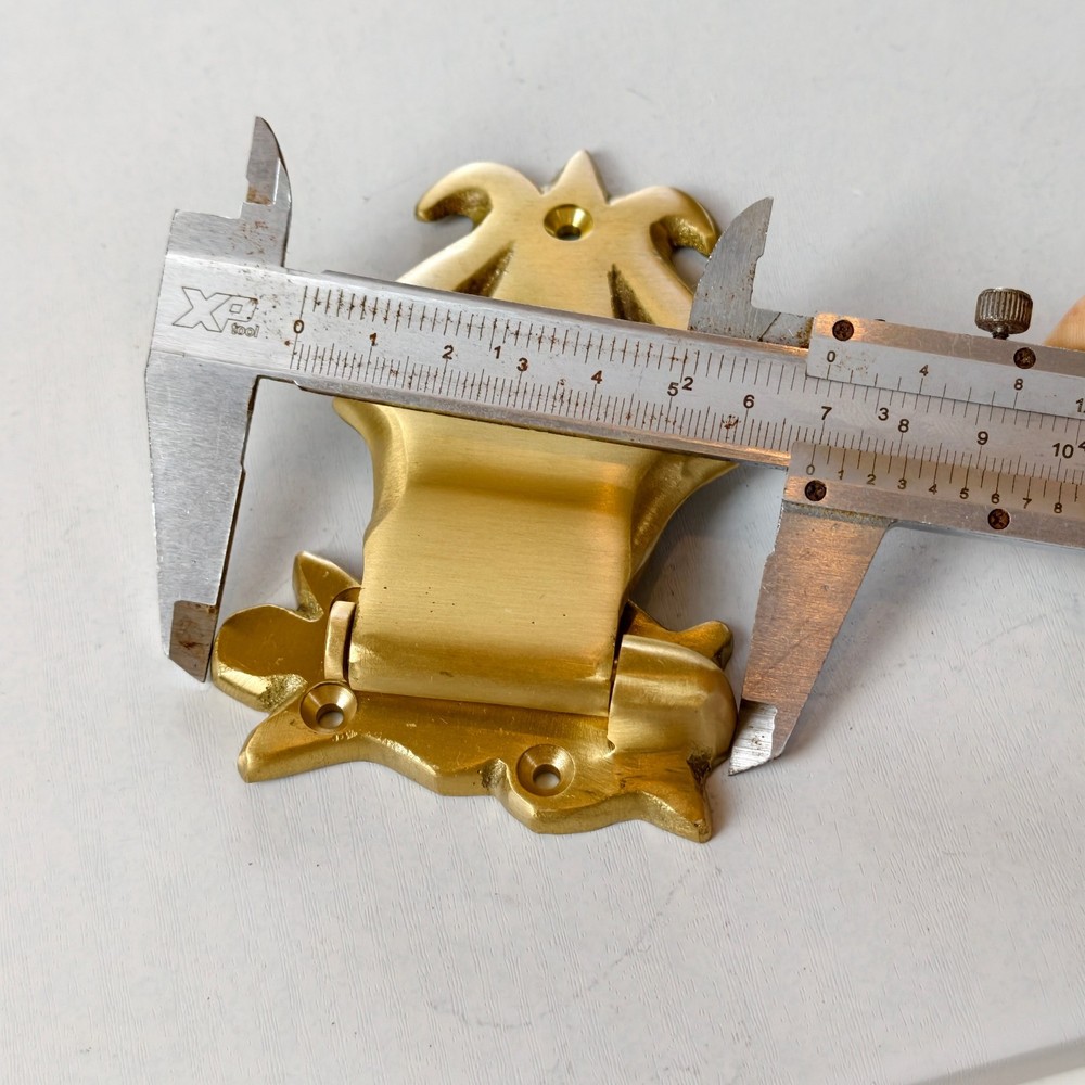 2 x Vintage Solid Brass Ice Box Hinges 4" Offset 3/8 Heavy Cast Antique Style