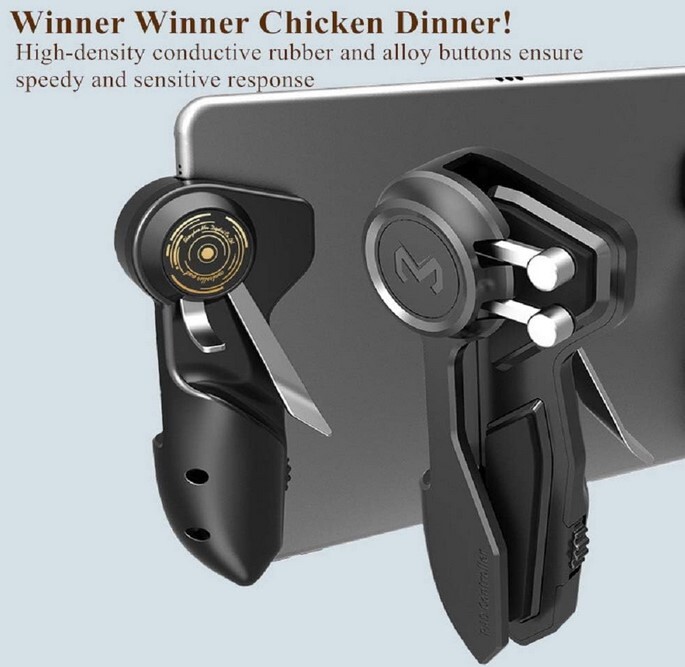 Six Fingers Aim Button Shooter Gamepad Trigger for Mobile PUBG Game Tablet