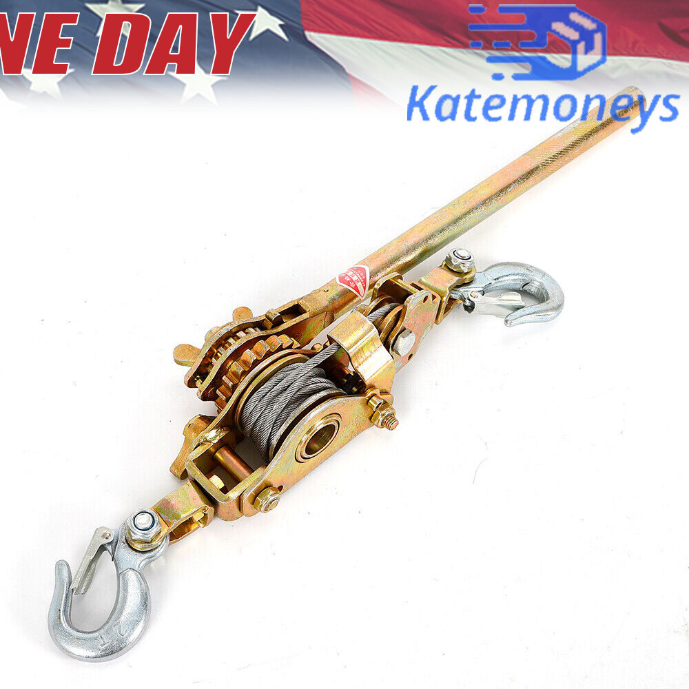 Heavy Duty Hand Puller 2TON Winch Pull Hoist Come Along Cable Lever Tool 4400LB