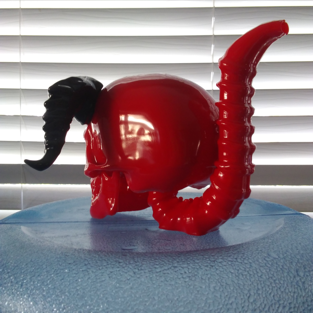 Devil Horned Skull Bong Bubbler Water Pipe