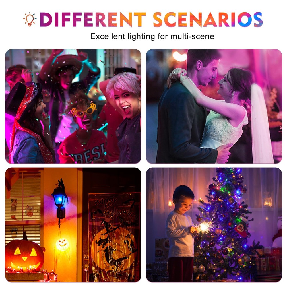 Orange Light Bulb Halloween Light Bulbs, 9W 60W Equivalent LED Colored Light