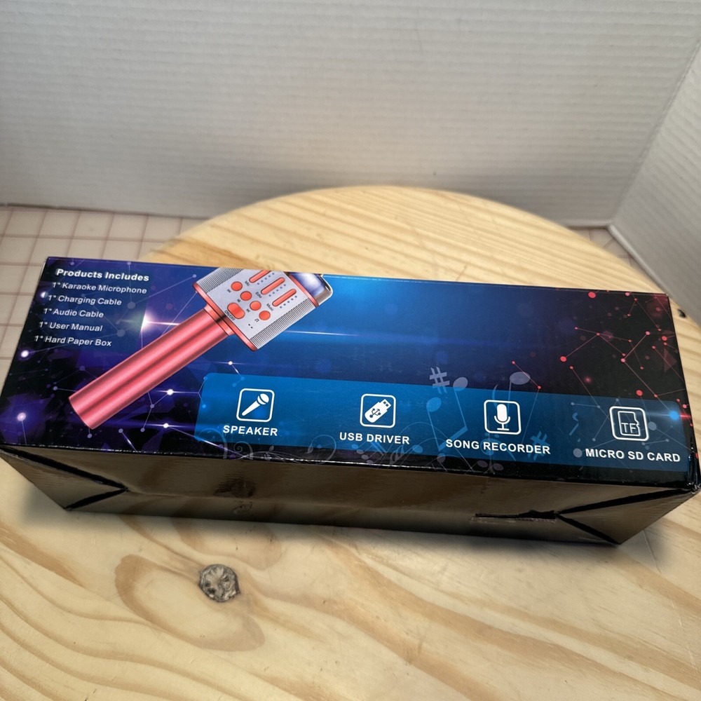 Multi-Functional Microphone By Amazmic, Karaoke, Records Bluetooth/SDCard Modes