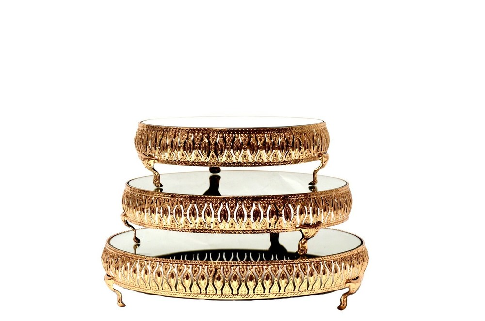 Wedding Cake Stand Mirror Top 3 Pieces Set