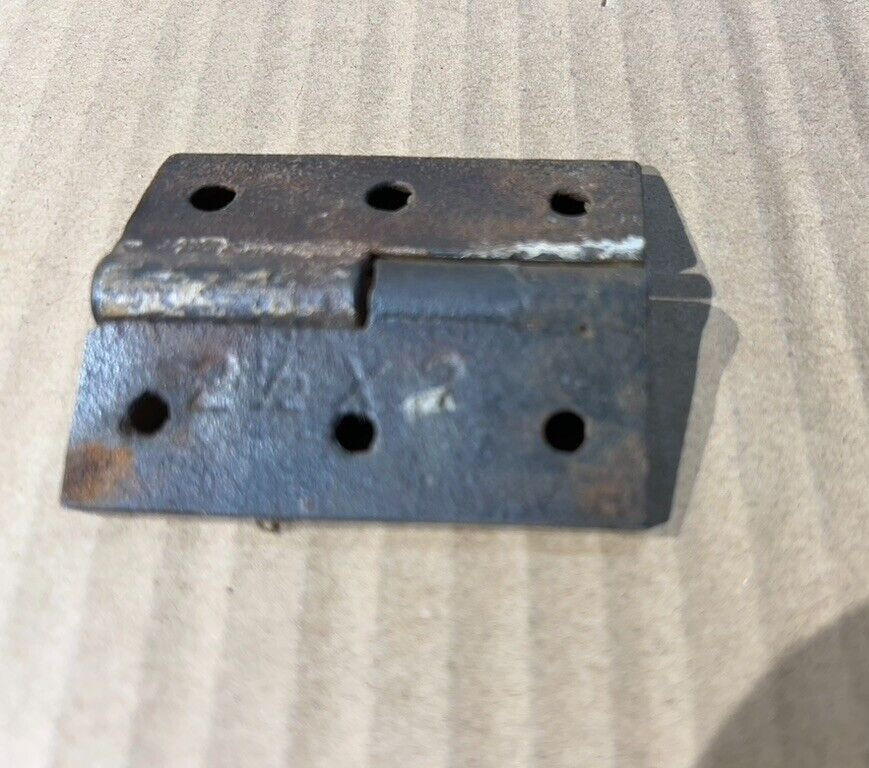 1) Early cast iron drop-on door hinge 2 1/2" x 2"