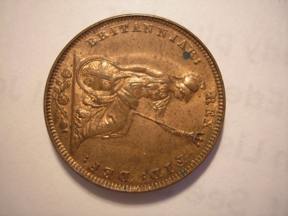1834 British Farthing, King William IV, KM# 705, UK
