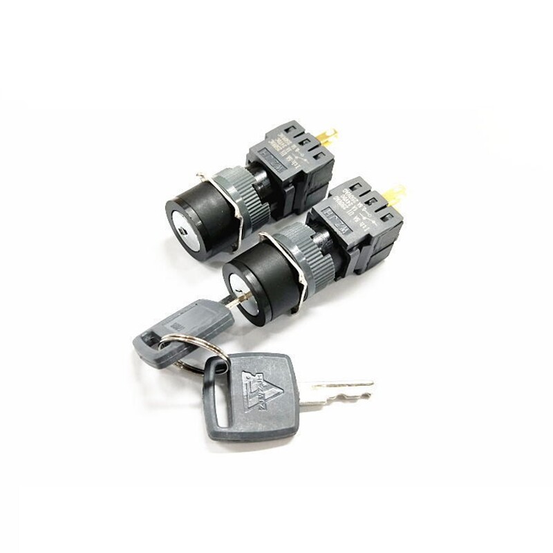16mm IP40 2/3Position Lock Switch Maintain/Return Square Plastic Key Switch 2key