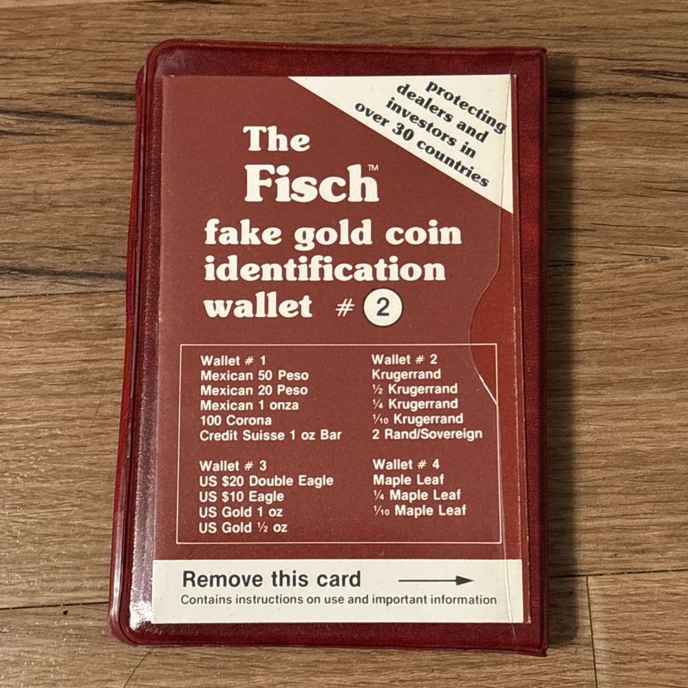 Fisch Genuine Gold Coin Detector Identification Wallet #2 Krugerrand